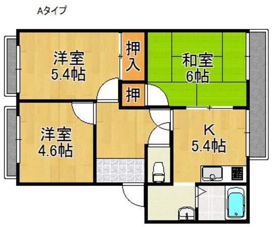 フレグランス阪南Ｃ棟の物件間取画像